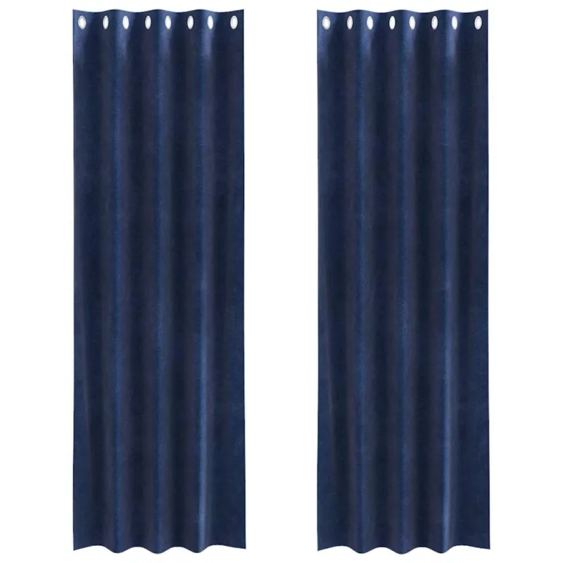 Užtemdymo užuolaidos 2 pcs Tamsiai mėlyna 140 x 245 cm Aksomas