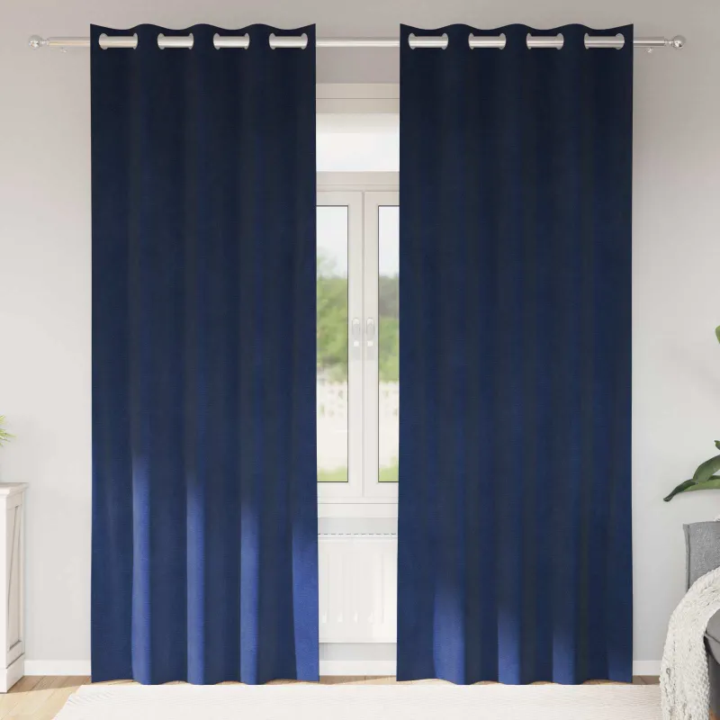 Užtemdymo užuolaidos 2 pcs Tamsiai mėlyna 140 x 260 cm Aksomas