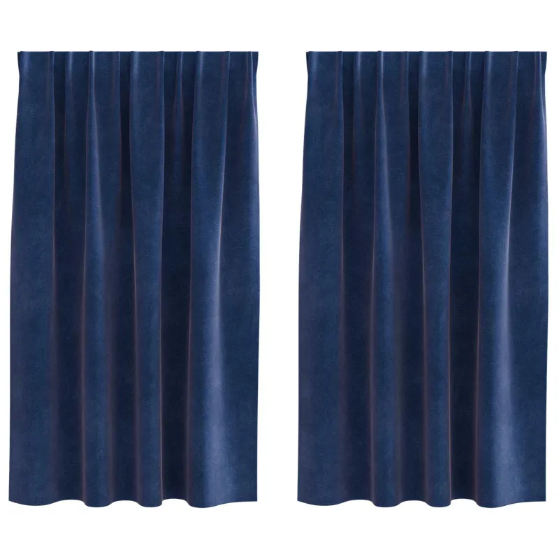 Užtemdymo užuolaidos 2 pcs Tamsiai mėlyna 140 x 175 cm Aksomas