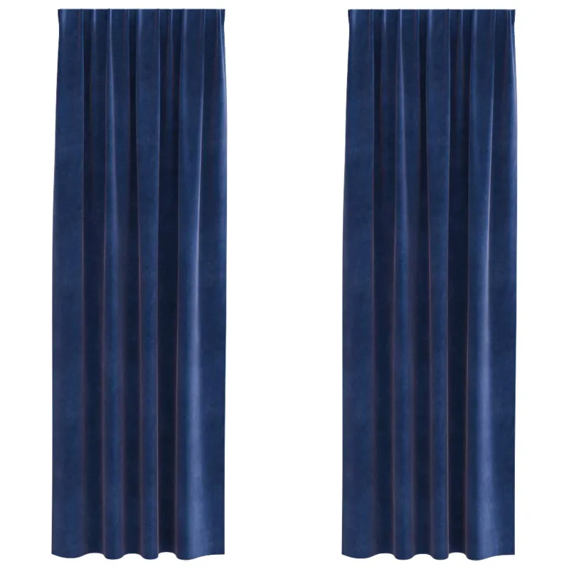 Užtemdymo užuolaidos 2 pcs Tamsiai mėlyna 140 x 225 cm Aksomas