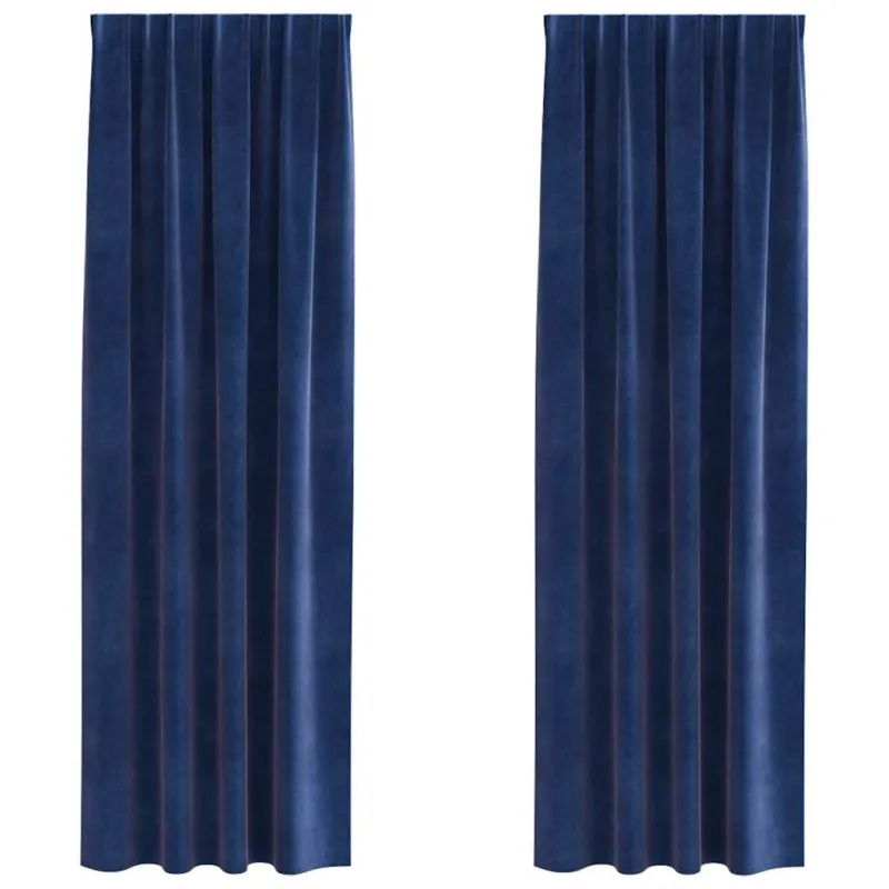Užtemdymo užuolaidos 2 pcs Tamsiai mėlyna 140 x 245 cm Aksomas