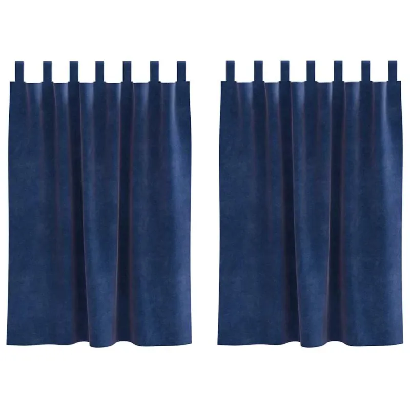 Užtemdymo užuolaidos 2 pcs Tamsiai mėlyna 140 x 140 cm Aksomas