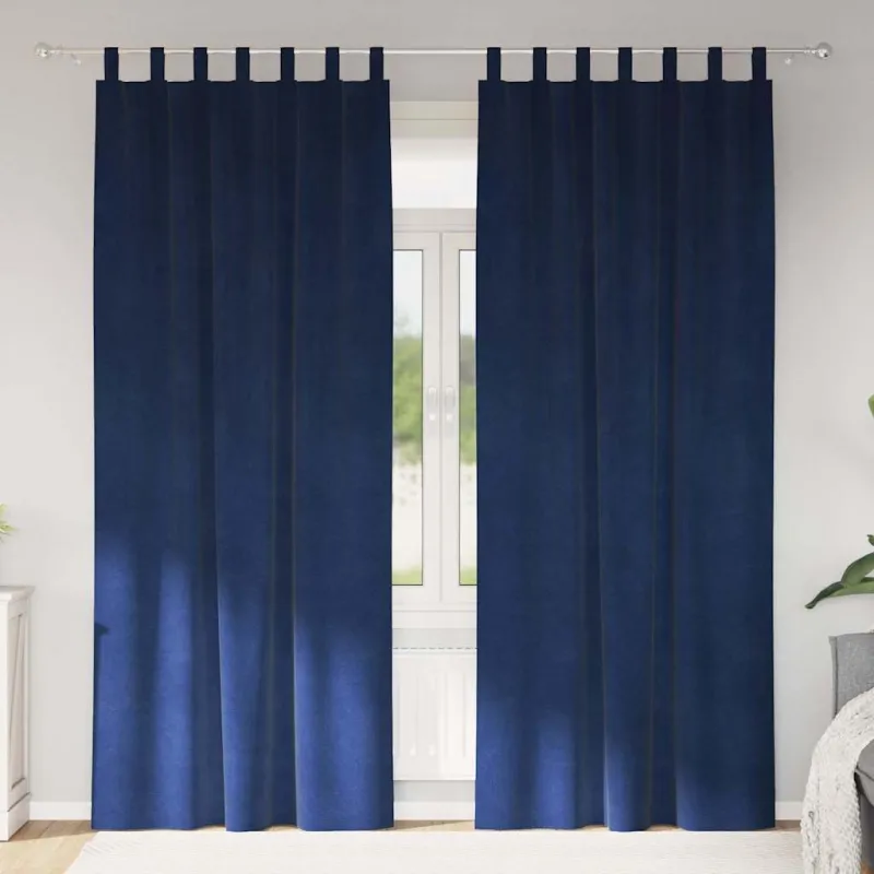 Užtemdymo užuolaidos 2 pcs Tamsiai mėlyna 140 x 245 cm Aksomas