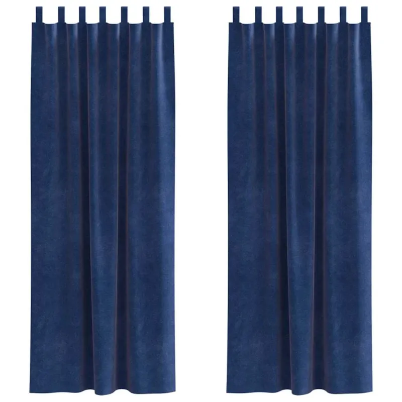 Užtemdymo užuolaidos 2 pcs Tamsiai mėlyna 140 x 260 cm Aksomas