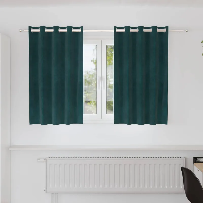 Užtemdymo užuolaidos 2 pcs Tamsiai žalia 140 x 140 cm Aksomas