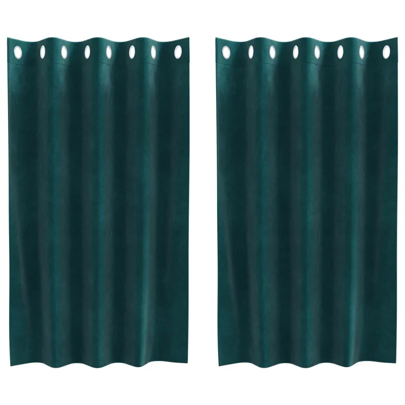 Užtemdymo užuolaidos 2 pcs Tamsiai žalia 140 x 140 cm Aksomas