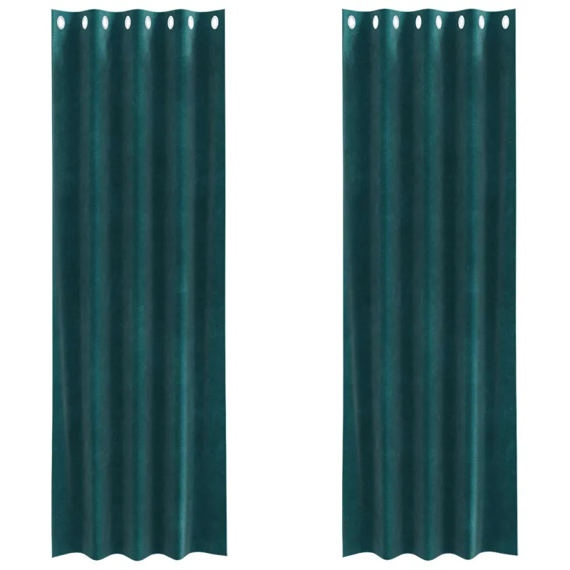 Užtemdymo užuolaidos 2 pcs Tamsiai žalia 140 x 245 cm Aksomas