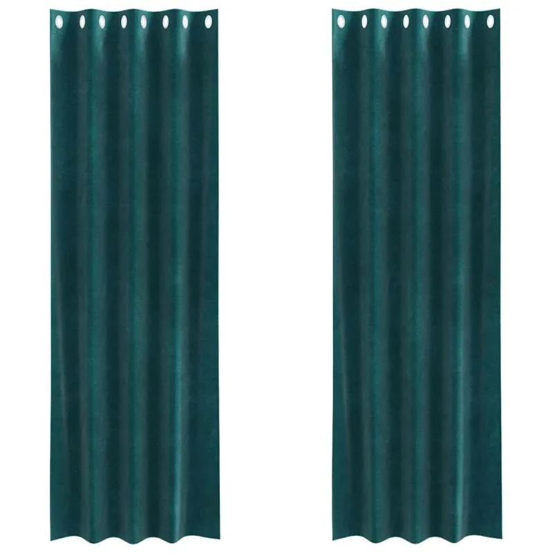 Užtemdymo užuolaidos 2 pcs Tamsiai žalia 140 x 260 cm Aksomas