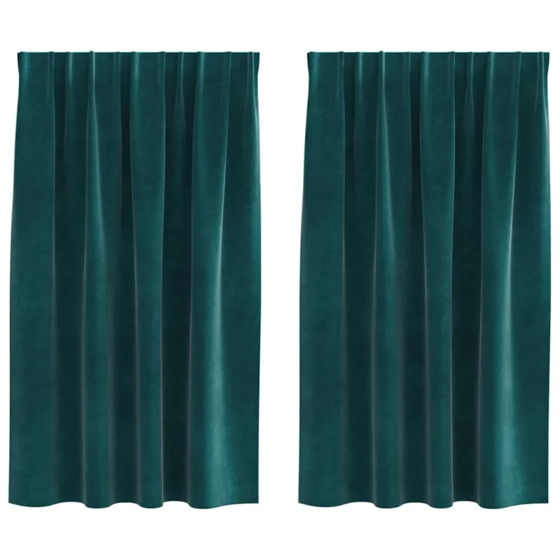 Užtemdymo užuolaidos 2 pcs Tamsiai žalia 140 x 140 cm Aksomas
