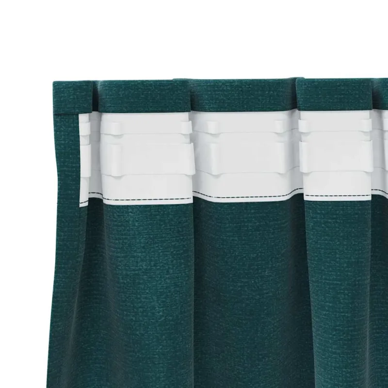 Užtemdymo užuolaidos 2 pcs Tamsiai žalia 140 x 225 cm Aksomas