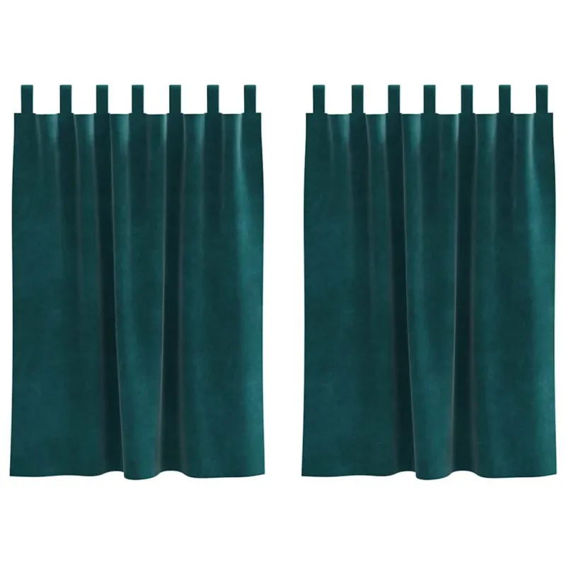 Užtemdymo užuolaidos 2 pcs Tamsiai žalia 140 x 140 cm Aksomas