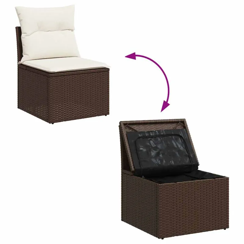 Sodo komplekti, 9 osainen, ruskea, polyratasta, pehmusteilla