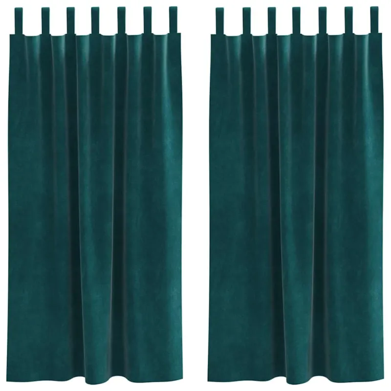 Užtemdymo užuolaidos 2 pcs Tamsiai žalia 140 x 175 cm Aksomas