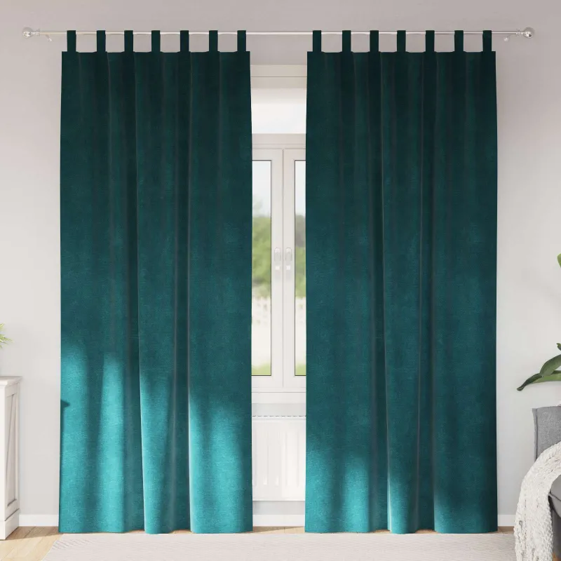 Užtemdymo užuolaidos 2 pcs Tamsiai žalia 140 x 245 cm Aksomas
