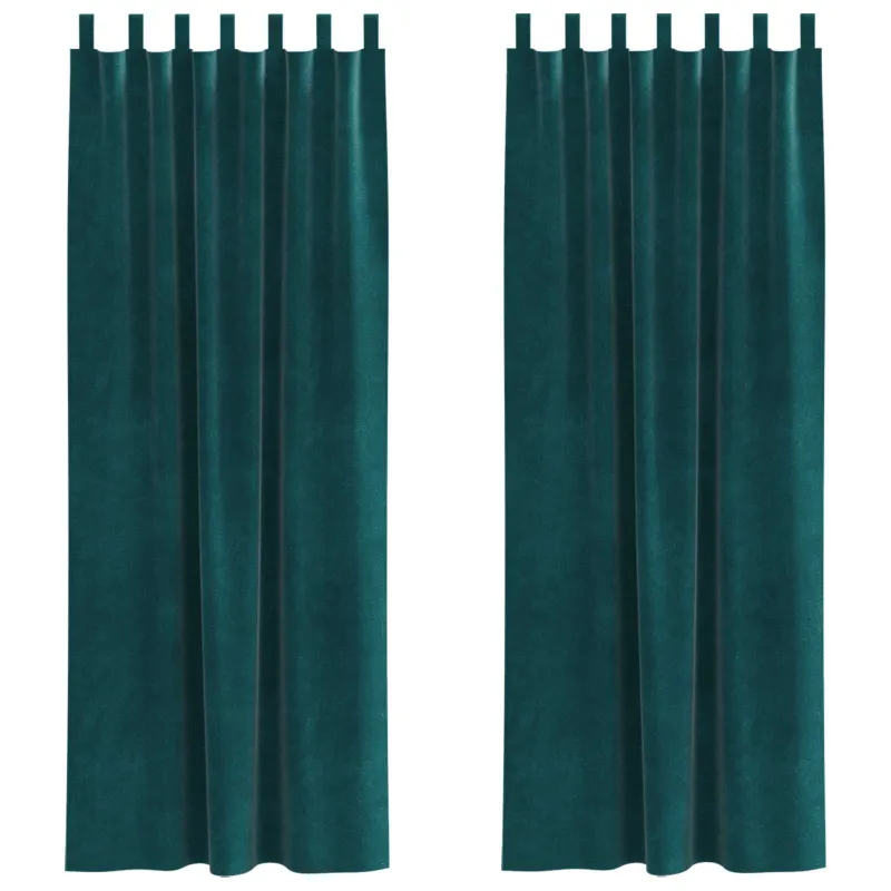 Užtemdymo užuolaidos 2 pcs Tamsiai žalia 140 x 245 cm Aksomas