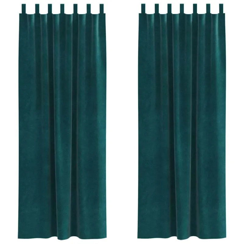 Užtemdymo užuolaidos 2 pcs Tamsiai žalia 140 x 260 cm Aksomas