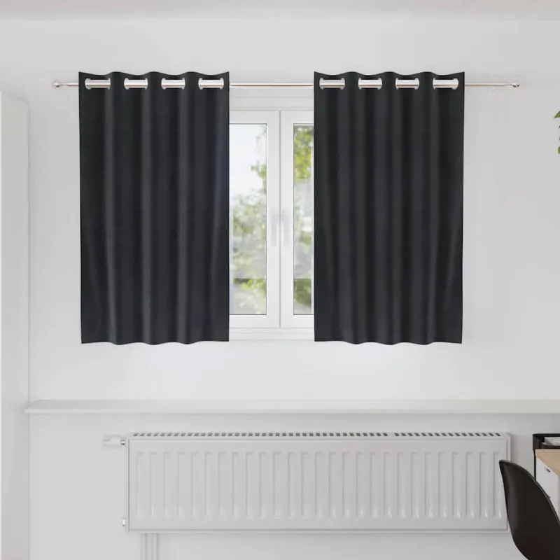 Užtemdymo užuolaidos 2 pcs Tamsiai pilka 140 x 140 cm Aksomas