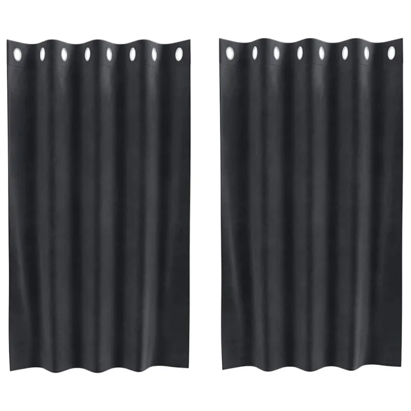 Užtemdymo užuolaidos 2 pcs Tamsiai pilka 140 x 140 cm Aksomas