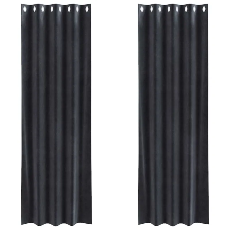 Užtemdymo užuolaidos 2 pcs Tamsiai pilka 140 x 225 cm Aksomas