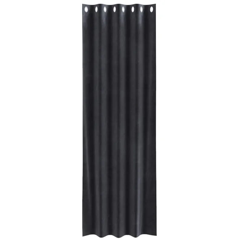 Užtemdymo užuolaidos 2 pcs Tamsiai pilka 140 x 225 cm Aksomas