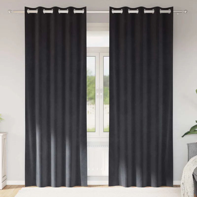 Užtemdymo užuolaidos 2 pcs Tamsiai pilka 140 x 245 cm Aksomas