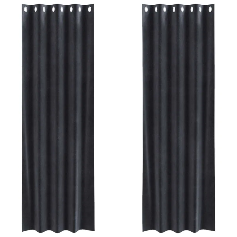Užtemdymo užuolaidos 2 pcs Tamsiai pilka 140 x 245 cm Aksomas