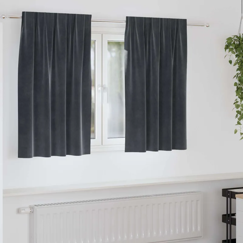 Užtemdymo užuolaidos 2 pcs Tamsiai pilka 140 x 140 cm Aksomas
