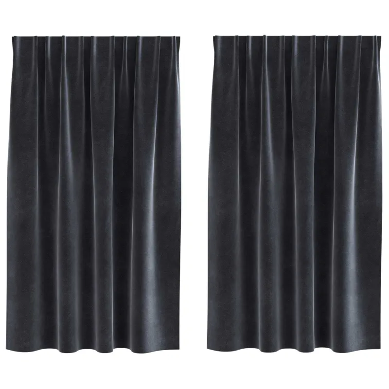 Užtemdymo užuolaidos 2 pcs Tamsiai pilka 140 x 140 cm Aksomas