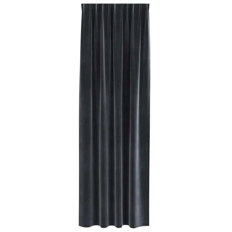 Užtemdymo užuolaidos 2 pcs Tamsiai pilka 140 x 225 cm Aksomas