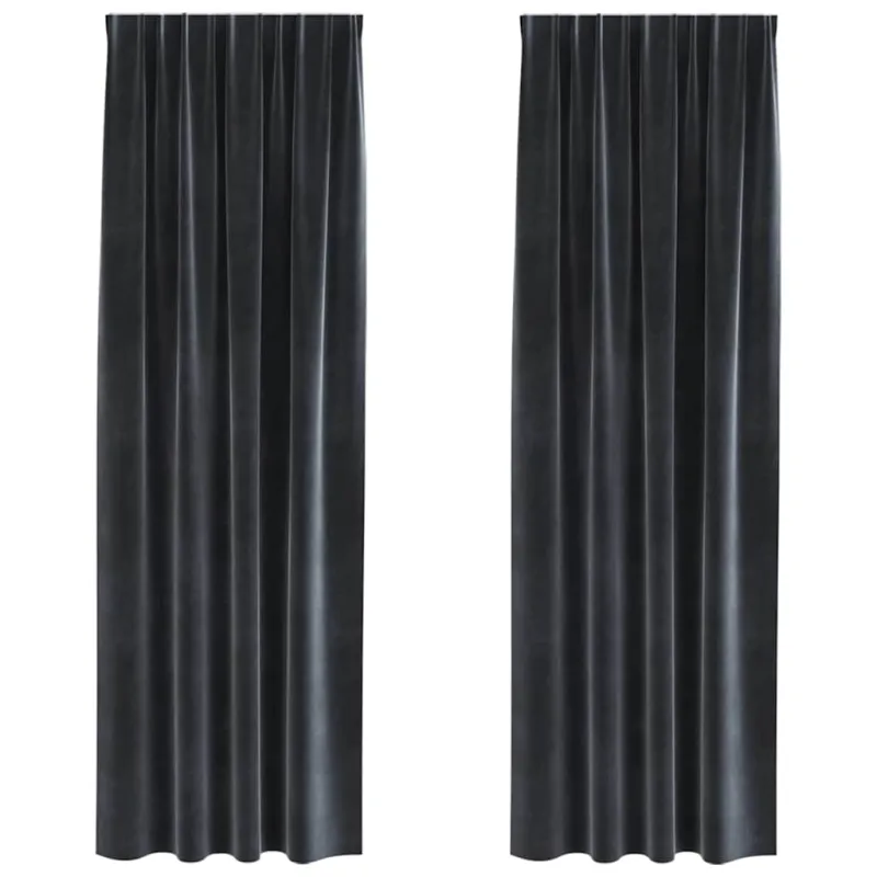 Užtemdymo užuolaidos 2 pcs Tamsiai pilka 140 x 245 cm Aksomas
