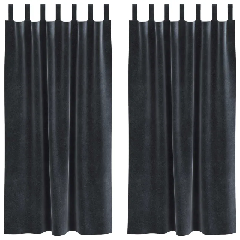 Užtemdymo užuolaidos 2 pcs Tamsiai pilka 140 x 175 cm Aksomas