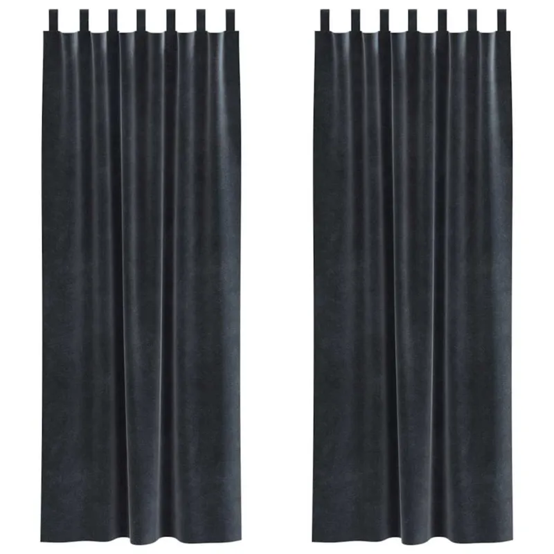 Užtemdymo užuolaidos 2 pcs Tamsiai pilka 140 x 245 cm Aksomas