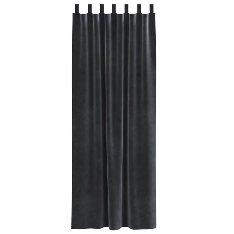 Užtemdymo užuolaidos 2 pcs Tamsiai pilka 140 x 245 cm Aksomas