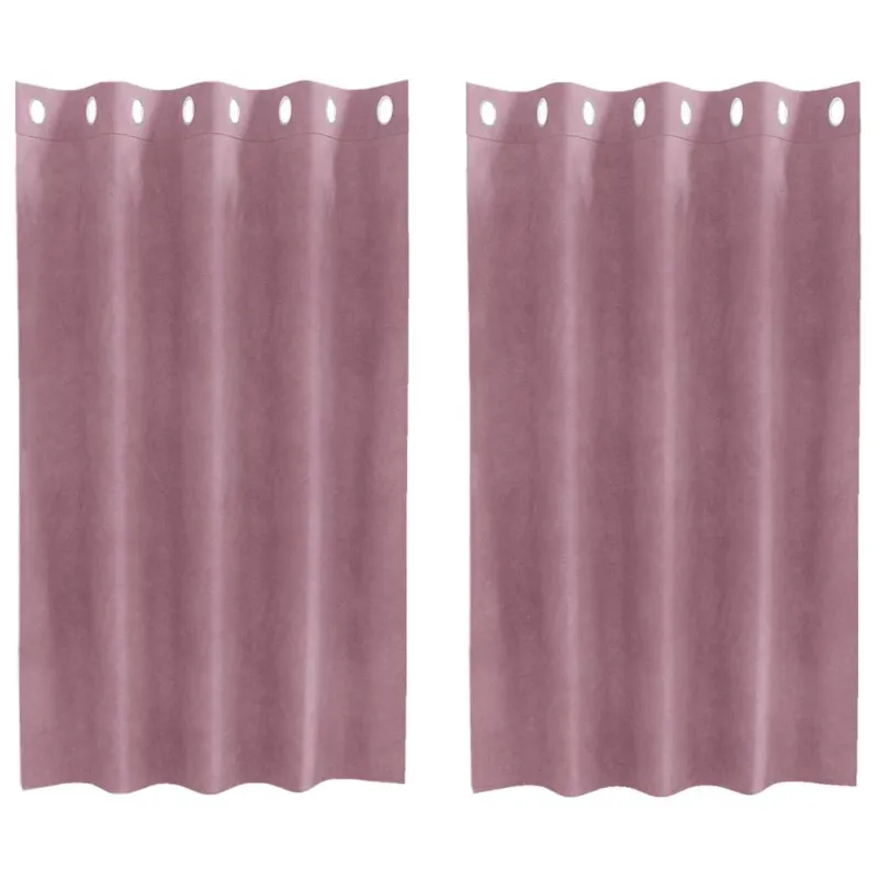 Užtemdymo užuolaidos 2 pcs Tamsiai rožinė 140 x 140 cm Aksomas