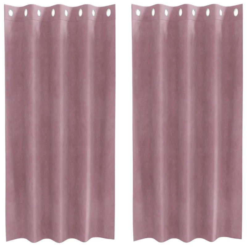 Užtemdymo užuolaidos 2 pcs Tamsiai rožinė 140 x 175 cm Aksomas