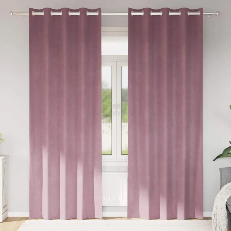Užtemdymo užuolaidos 2 pcs Tamsiai rožinė 140 x 260 cm Aksomas