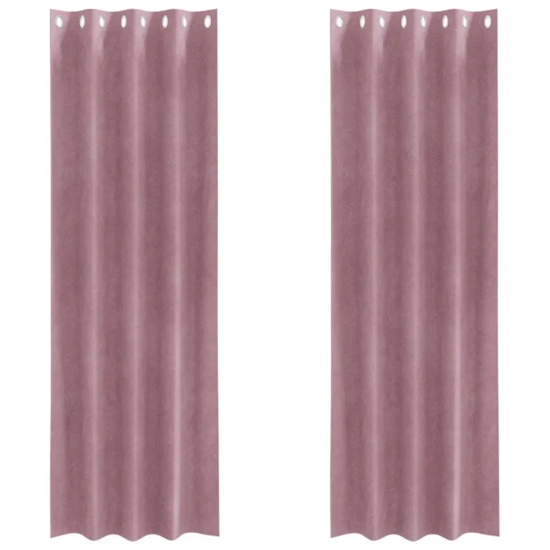 Užtemdymo užuolaidos 2 pcs Tamsiai rožinė 140 x 260 cm Aksomas