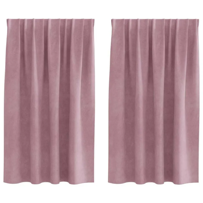 Užtemdymo užuolaidos 2 pcs Tamsiai rožinė 140 x 140 cm Aksomas