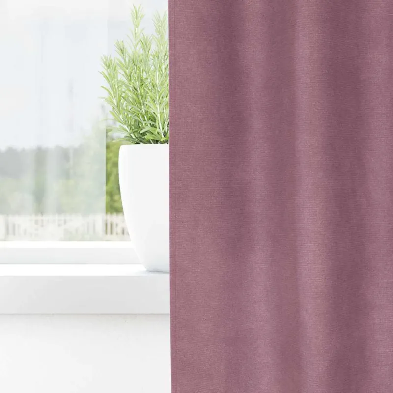 Užtemdymo užuolaidos 2 pcs Tamsiai rožinė 140 x 140 cm Aksomas