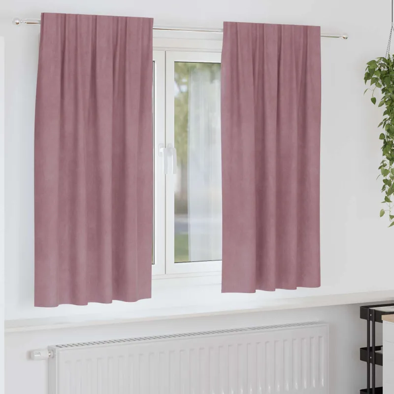 Užtemdymo užuolaidos 2 pcs Tamsiai rožinė 140 x 175 cm Aksomas