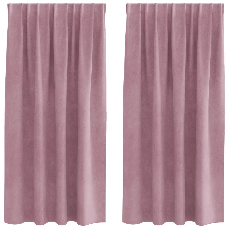Užtemdymo užuolaidos 2 pcs Tamsiai rožinė 140 x 175 cm Aksomas