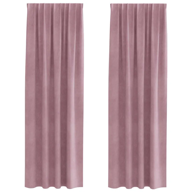 Užtemdymo užuolaidos 2 pcs Tamsiai rožinė 140 x 225 cm Aksomas