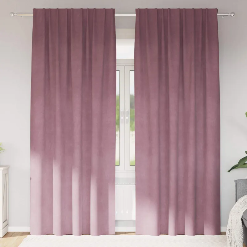 Užtemdymo užuolaidos 2 pcs Tamsiai rožinė 140 x 260 cm Aksomas