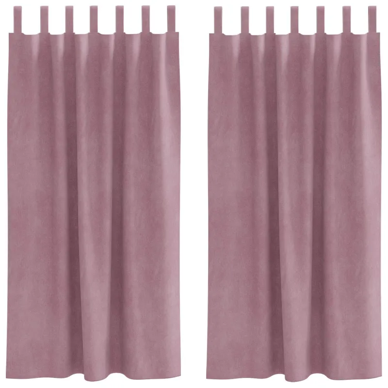 Užtemdymo užuolaidos 2 pcs Tamsiai rožinė 140 x 175 cm Aksomas