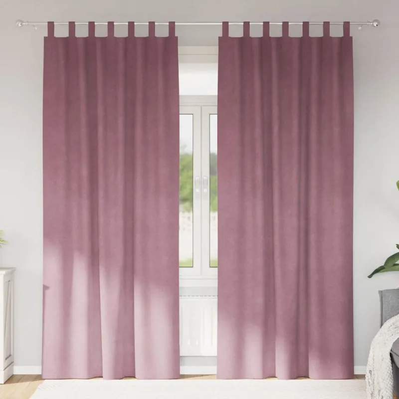 Užtemdymo užuolaidos 2 pcs Tamsiai rožinė 140 x 225 cm Aksomas