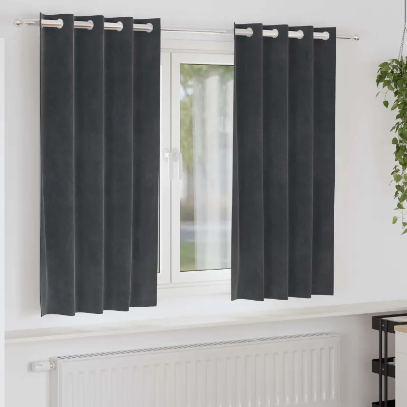 Užtemdymo užuolaidos 2 pcs Šviesiai pilka 140 x 175 cm Aksomas