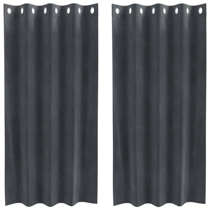 Užtemdymo užuolaidos 2 pcs Šviesiai pilka 140 x 175 cm Aksomas