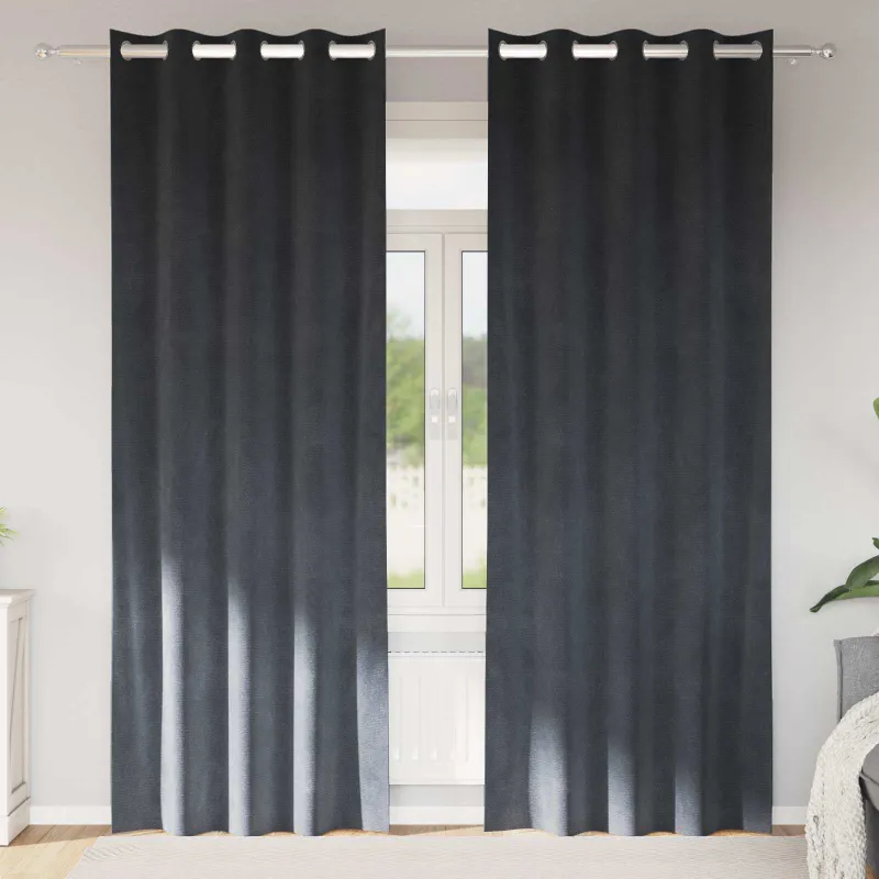 Užtemdymo užuolaidos 2 pcs Šviesiai pilka 140 x 225 cm Aksomas