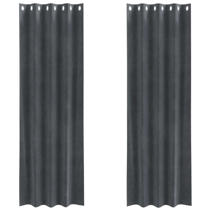 Užtemdymo užuolaidos 2 pcs Šviesiai pilka 140 x 245 cm Aksomas