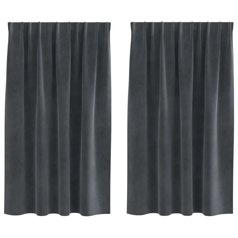 Užtemdymo užuolaidos 2 pcs Šviesiai pilka 140 x 140 cm Aksomas
